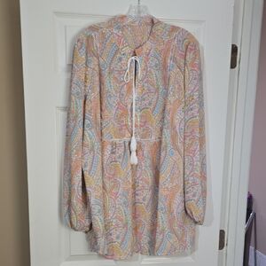 SHEIN Curve Multicolor Paisley Blouse